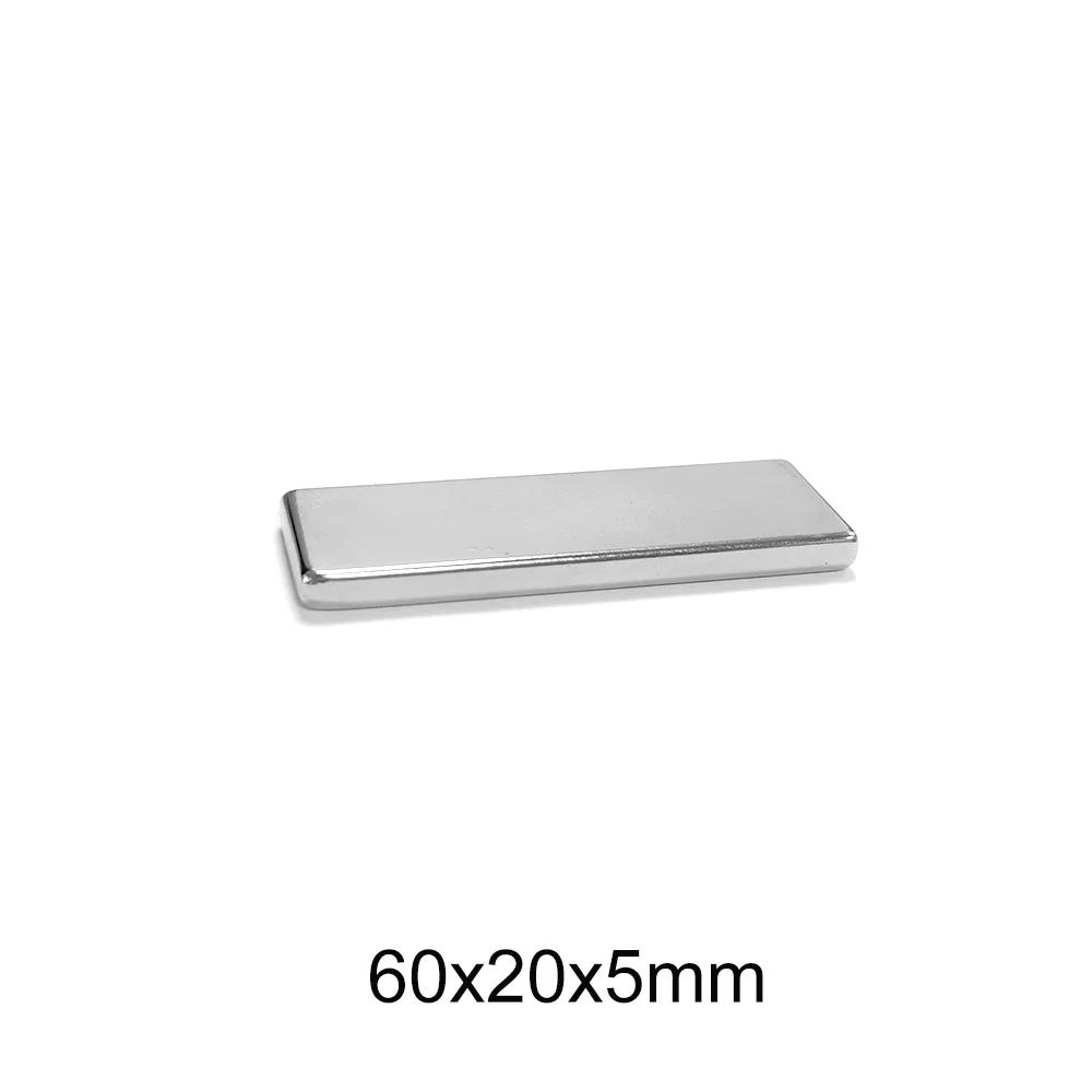1/2/5/10PCS 60x20x5 Powerful Magnets 60mmX20mm N35 Neodymium Magnet 60x20x5mm Permanent NdFeB Magnets 60*20*5 Big Sh